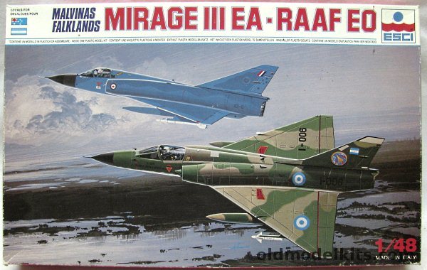 ESCI 1/48 Mirage III EA - Malvinas/Falklands War 1 Esquadron De Caza Argentina or No. 3 Squadron RAAF Australia, 4073 plastic model kit